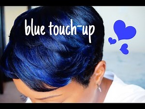BLOTCHY BLUES!! HAIR COLOR TOUCH-UP PIXIE