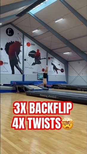 TRIPLE BACKFLIP with 4 TWISTS😵👀 #flips #tumbling #trampoline
