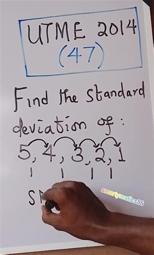 UTME 2014: Find the standard deviation of 5,4,3,2,1. Use this smart trick and thank me later.#maths