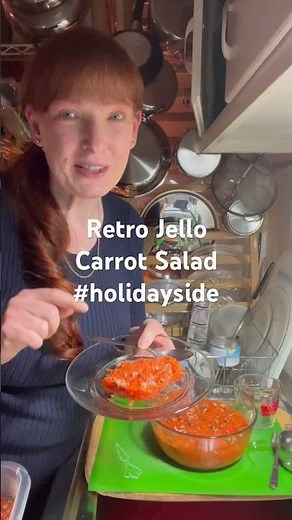 Retro Jello Carrot Salad #holidayside #jellosalad #thanksgiving #jello