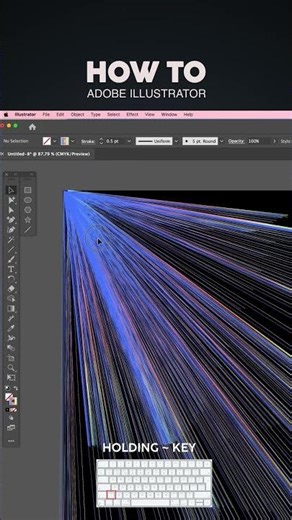 Hidden Illustrator Trick: Create Stunning Abstract Lines in Seconds #shorts #AdobeIllustrator