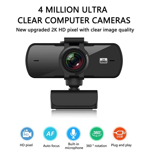 Cámara web 2K Video Web Cámara web en vivo Cámara web con enfoque automático | Walmart en línea