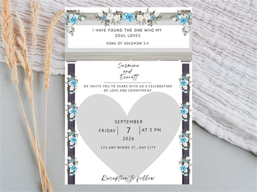Bible Verse Wedding Invitation Template Bundle | Editable Canva Design | Instant Download | Printable Invitation - Etsy
