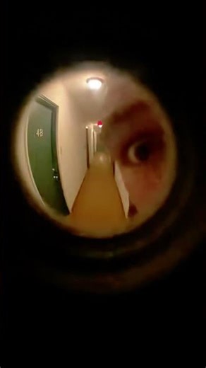 Creepiest Peephole Moment Caught on Camera #peephole #jumpscare #doorcam #shadow