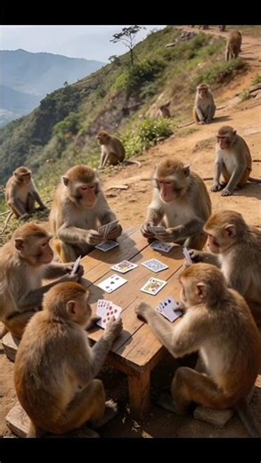 Monkeys Playing Cards | Funny Animal Video