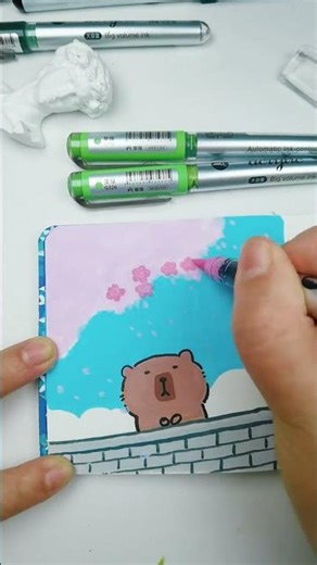 Acrylic Painting Tutorial: Quick Capibara Spring Scene - Easy Art for Beginners