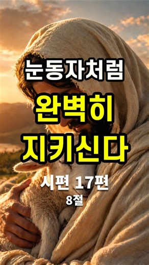 "시편 17편 8절" 눈동자처럼 당신을 지키시는 하나님의 완벽한 보호 기도