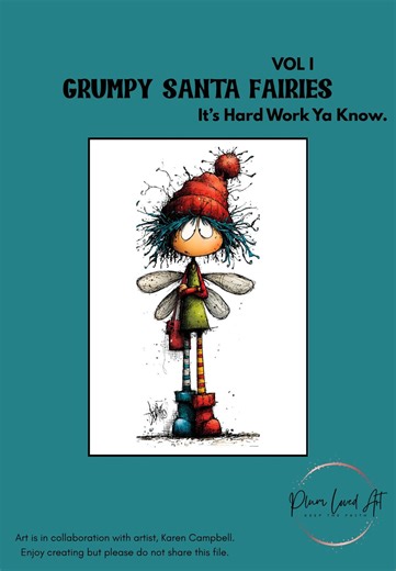 Grumpy Santa Fairies Holiday Digital Images for Artist PDF AND PNG - Etsy Australia