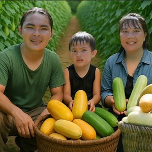 Harvesting cucumbers, taking them to the market to sell, daily life on the farm, SURVIVAL ALONE | Bushcraft TV
