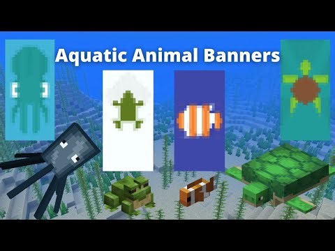 Minecraft Aquatic Animal Banners (1.16+)