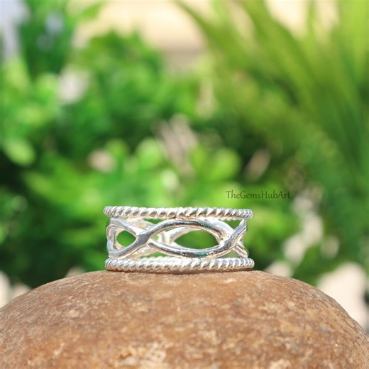 925 Sterling Silver Infinity Ring, Braided Silver Band Ring, Minimalist Promise Ring, Handmade Stackable Ring, Ring for Women, Gifts for Her - Etsy