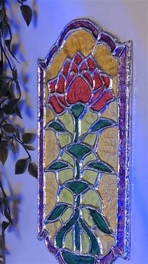 Zeni Art ‧₊˚DIY with me ༘⋆ on Instagram: "DIY Stained glass decor inspired by Stranger Things 👀🔦 Just cardboard, foil & a little Upside Down magic ✨ Would you try this for your room decor? [craft diy stained glass, stranger things diy, stranger things room decor, upside down aesthetic art, cardboard diy decor, easy wall decor diy, netflix inspired crafts, diy window decor, foil craft ideas, aesthetic room decor diy, budget room makeover diy, upcycle cardboard craft] #StrangerThingsDIY #FoilArt