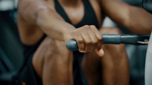 Free stock video - Slow motion rower in gym
