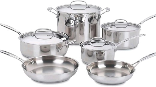 不锈钢厨具套装 亚马逊美工 10-Piece Chef's-Classic-Stainless Collection Cookware Set 设计详情页