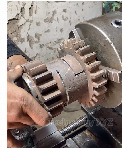 Heavy-Duty Industrial Gear Repair with Iron Pipe