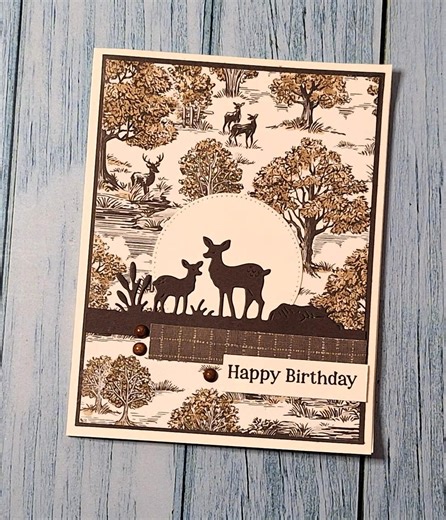 Birthday Card. Deer in Silhouette. Handmade. - Etsy