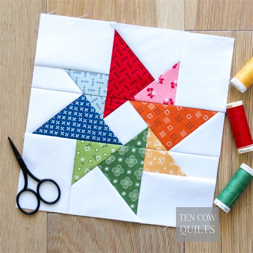 Foundation Paper Pieced Pattern, Triangles in a Circle 2, FPP, Quilt Block, Sewing Patterns, Templates, PDF Download - Etsy