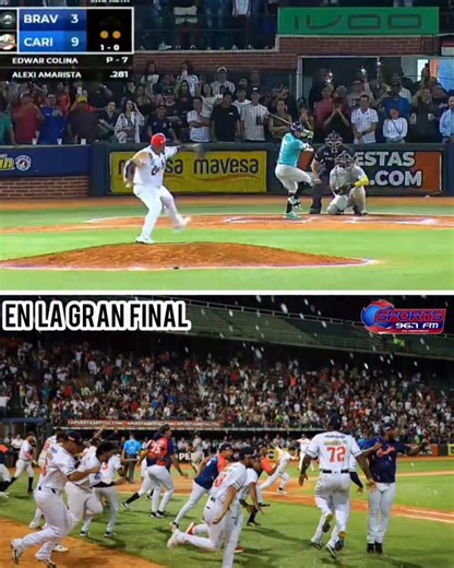 SPORTS 96.7 FM ⚽⚾🏀🏐🎾 on Instagram: "Victoria y pase a la FINAL ⚾🇻🇪🔥 - Los Caribes de Anzoategui vencen 9x3 a los Bravos de Margarita y vuelven a la Gran Final de la LVBP asegurando el 1er juego en casa - La "Tribu" Disputará su 9na Final consiguiendo hasta ahora 4 Títulos y 4 Subcampeonatos Campeonatos (4): 2010-11, 2014-15, 2017-18, 2020-21. Subcampeonatos (4): 2003-04, 2013-14, 2019-20, 2021-22. - 🎥: Venevision - #Venezuela #Lvbp #Béisbol #Deportes #Viral"