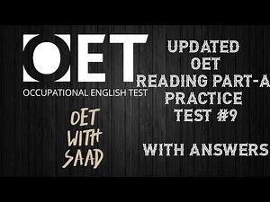 OET READING PART-A PRACTICE TEST #9/ WITH ANSWERS