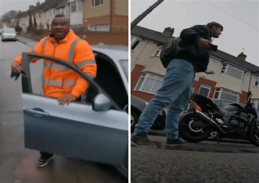 Road rage incident flares up into fight between motorist and biker