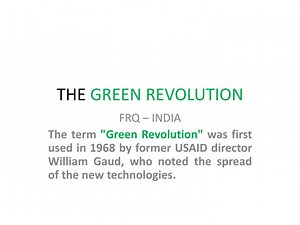 THE GREEN REVOLUTION - SlideServe
