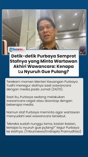 Detik-detik Purbaya Semprot Stafnya yang Minta Media Akhiri Wawancara: Kenapa Lu Nyuruh Gue Pulang?