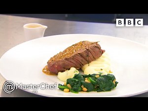 Fillet Steak On A Potato, Spring Onion And Garlic Mash | MasterChef UK