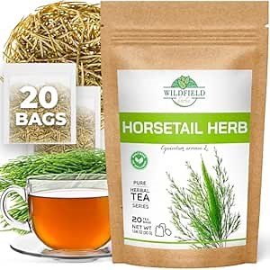 20 Bags Dried Horsetail Herb Tea Shavegrass Cola De Caballo Hierba (Equisetum Arvense) - 20 Count 1.5 g Tea Bags Horsetail Leaf Leaves Herb