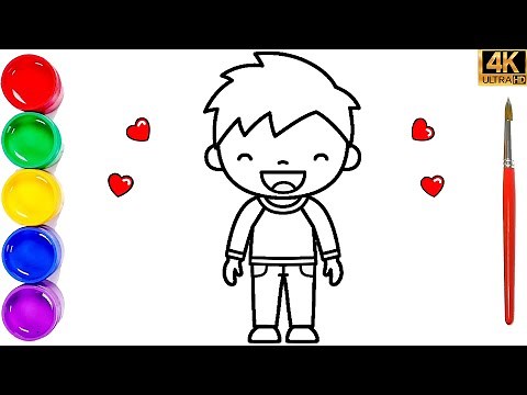 Dibujo Fácil de un Niño, Como Dibujar un Niño Lindo Paso a Paso, Dibujos Fáciles