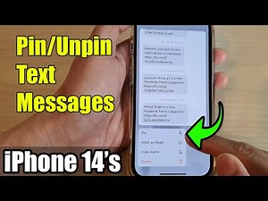 iPhone 14's/14 Pro Max: How to Pin/Unpin Text Messages