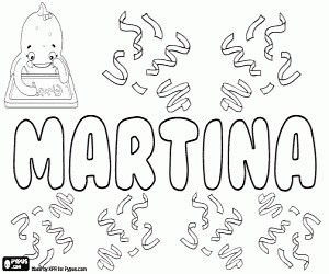Martina, name in many languages coloring page printable game