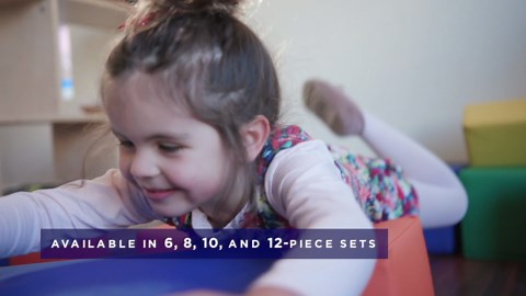 Factory Direct Partners 10414-AS SoftScape Stack-a-Block Big Foam Construction Building Blocks, Soft Play Set for Toddlers and Kids (6-Piece Set) - Assorted