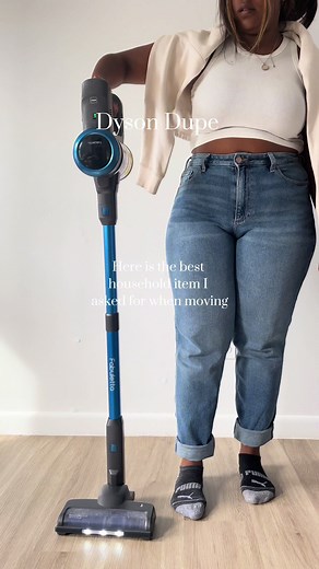 This Dyson dupe is one of the most used items on our moving registry! Our method when creating our registry was “needs now, upgrades later” so the Dyson was far from our wishlist. The Fabuletta Cordless Vacuum has completely blown us away with how well it holds up to the Dyson at a fraction of the price. This is a great option for a first time mover or someone whose just not ready to spend $500 on a vacuum :) You can find it in my SF :) #amazonfinds #amazonmusthaves #amazonhomefinds #amazonappli