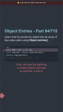 ⭐ Object Entries Method - Part 84/715 | Must Know Method #shorts #javascript