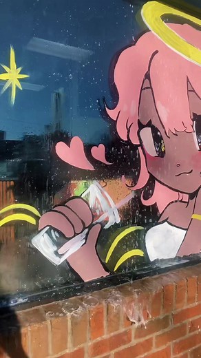 Winter Themed Window Painting Process