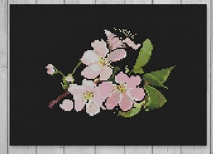 Apple Blossom Cross Stitch Pattern - Floral DIY Embroidery (PDF Pattern, Keeper Compatible - Etsy