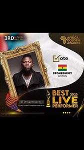 399 reactions · 11 shares | STONEBWOY bagged 3 nominations at the AFRICA GOLDEN AWARDS . - Album of the Year ( 5th Dimension) - Best Live Performer - Best Lyricist | Aziz Remedy | Facebook