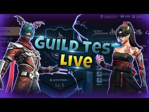 LIVE🔴 HARDEST GUILD TEST💀🥰1vs2😰#fflive #guildtest #viral #yashvislive #freefire #trending #guildtest
