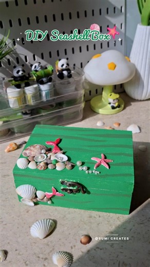 DIY seashell box 🐚Easy box makeover idea #diyjewellerybox #seashellcraft #craftideas #youtubeshorts