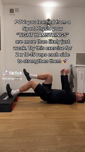 Struggling with a sensation of “tight hamstrings” ? They are more than likely just weak! This exercise is HARD 😅 give it a go! #physio #rehab #tighthamstrings #hamstringmobility #hamstringstrength #hamstringrehab