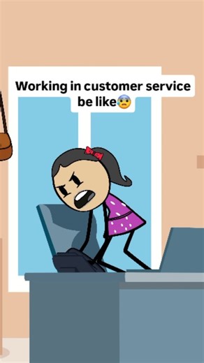 Relatable Animations on Instagram: "Working in customer service be like😪 #customerservice #animation #foryou #reels #funny"