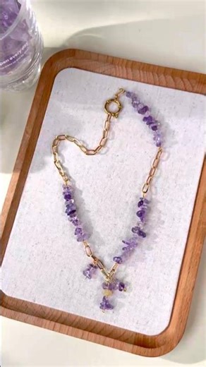 💜 Easy Purple Crystal Necklace DIY | Elegant Handmade Jewelry Tutorial