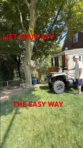 Showing an easy way to lift your atv to service it using a rated hoist strap.#shorts