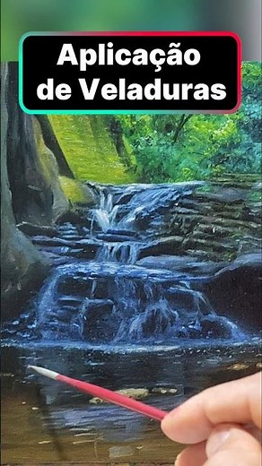 Realismo Extremo com Veladuras Pintura de Paisagem / Waterfall Painting Step by Step #art #pintura