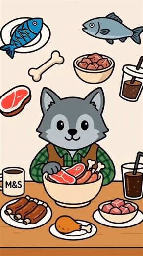 ASMR Mukbang: Cartoon Wolf Enjoys Meat Feast | Satisfying Eating Sounds