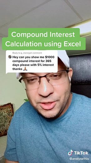 Reply to @g_moneyp How to calculate compound interest #excelpro #learnexcel #exceltips #excel_learning #excel #spreadsheet #excel365 #compounding