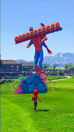 Spiderman and their wife fall from plane #gta #gta5 #ironman #spiderman #shorts #shortsfeed