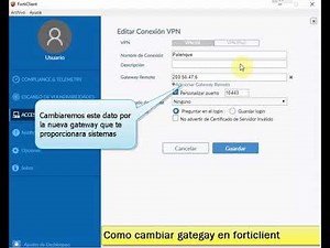 Cambiar gateway forticlient