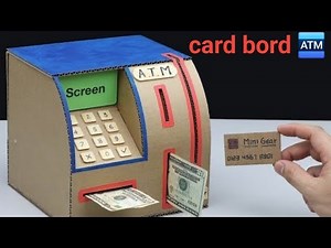 Make An ATM With Cardboard ATM machine , homemade money swipe machine