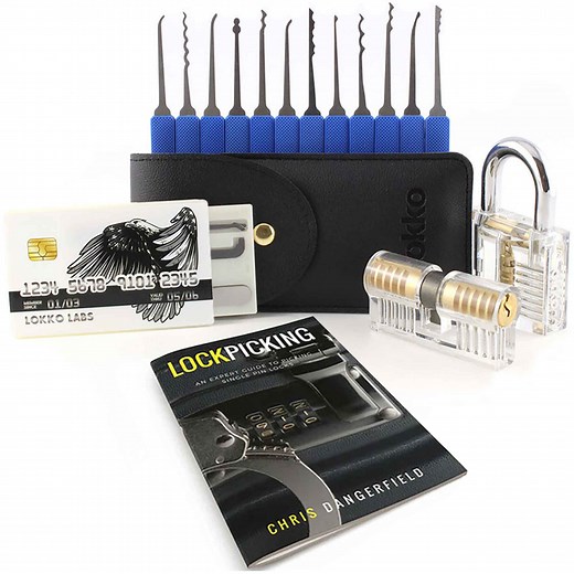 Lock Pick Set Box: Picks + Practice Locks + How-to Guide